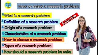 शोध समस्या का चयन कैसे करें/How to select a research problem?