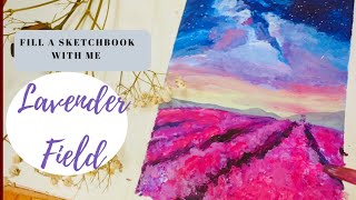 How to paint lavender and lavender field/ Acrylic/ beginners / step by step