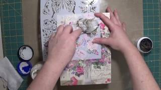 Caja libro con decoupage y texturas