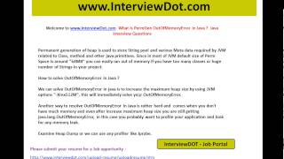 What is PermGen outofmemoryerror explain interview java