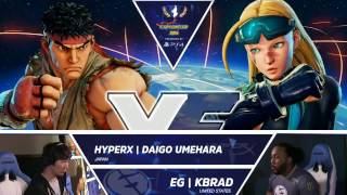 SFV: HyperX Daigo Umehara vs EG K-Brad - Capcom Cup Day 1 Top 32 - CPT2016