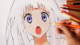 How to Color Anime Eyes and Skin using Colored Pencils - Eru Chitanda