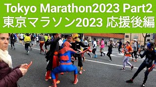 Tokyo Marathon2023.   東京マラソン2023ひたすら応援、30km地点。コスプレランナー同士の写真撮影も目撃。後編。