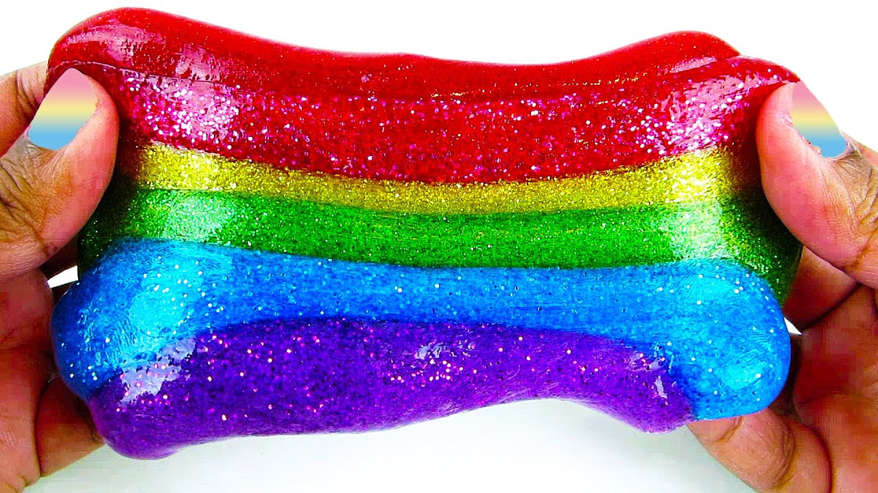 Rainbow Glitter Slime DIY Fun & Easy How To Make Slime - Sparkly ...