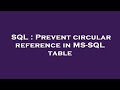 SQL : Prevent circular reference in MS-SQL table