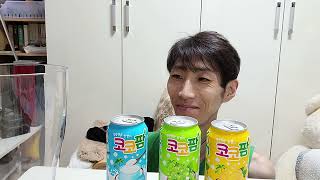 ASMR 코코팜 화이트요구르트, 망고, 포도맛 시원하게 완샷 음료수 먹방. CocoPalm White Yogurt, Mango, Grape Drink Mukbang chug.