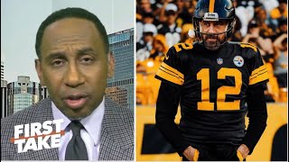 FIRST TAKE | Stephen A. reacts to DeShon Elliott fires blunt message to Steelers on QB Aaron Rodgers