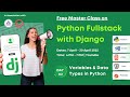 🚀Kickstart Your Full Stack Journey with Python & Django!🔥| Variables & Data Types in Python| Day 2🎯