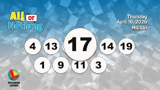 Wisconsin Lottery Midday Draw 04/16/2026