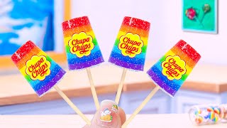 How To Make Cute Miniature Rainbow Chupa Chups Jelly🌼Yummy Miniature Fruit Jelly