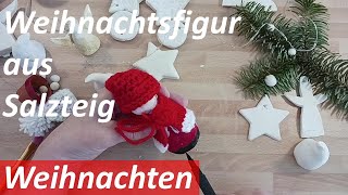 Salzteig Weihnachtsmann mit gehäkelter Mütze und Umhang stricken mit Anleitung Vorteile Nachteile