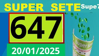 Resultado do Super Sete Concurso 0647, Sorteio dia 20/01/2025