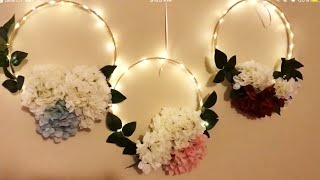 DIY - embroidery hoop wreath | diy- LED floral hoop