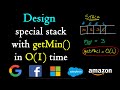 Design special stack with getmin in O(1) time