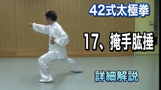 ４２式太極拳　１７、掩手肱捶【イエンショウゴンツィ】詳細解説（日本語字幕付）