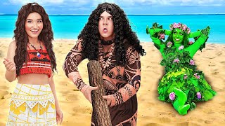 MOANA vs. MAUI 🌊🔥 Trucos de Supervivencia para Convertirte en una Estrella por 123 GO! FOOD