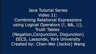 EECS1021 Java Tutorial 11