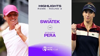 Iga Swiatek vs. Bernarda Pera | 2024 Rome Round 2 | WTA Match Highlights
