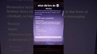 bud just got warning on Roblox tdsl
