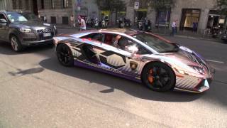 CRAZY CHROME LAMBORGHINI AVENTADOR @ GRANDE GIRO WITH DIAMOND ROLEX