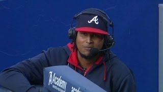 LAA@ATL: Santana on changing teams, hitting in NL