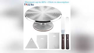 6Pcs/set Turntable Cake Decoration Accessories Set Rotating Cake Stand Tools Metal Stainless Stee