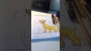 Parte 2 Dibujo a Simba de El Rey León y lo pinto. #disney #reyleón #simba #dibujo  #art #drawing