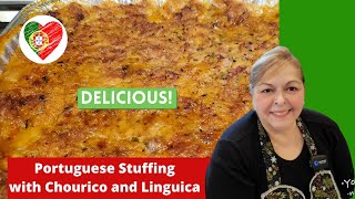 How to Make Portuguese Stuffing with Linguica and Chourico!  Perfect for Holiday Meals!