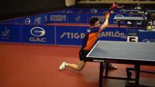 Table tennis in slow motion (240fps). Fan Zhendong, forehand loop