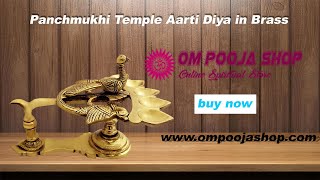 Panchmukhi Temple Aarti Diya in Brass #ompoojashop Om Pooja Shop