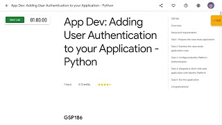 App Dev Adding User Authentication to your Application Python GSP186