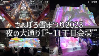 さっぽろ雪まつり2025【(夜)大通り会場:1丁目会場～11丁目会場】