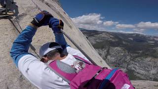 Paul Going Down Yosemite Half Dome Cables Step by Step Part 2