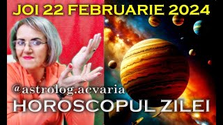 ”NUNTA” COSMICA ⭐HOROSCOPUL DE JOI 22 FEBRUARIE 2024 cu astrolog Acvaria