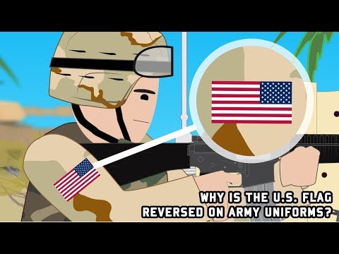 Why is the flag backwards on firefighters uniforms?