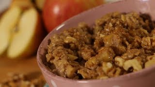 Bol Otoñal de Avena y Manzanas - Cómo me Sano