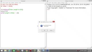 Tutorial #7 KM-Miles Python programme