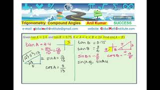 Given tan A and tan B find the exact value of sinA-B