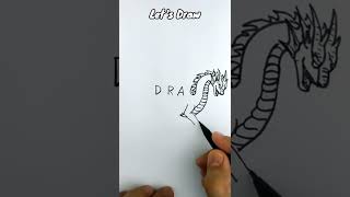 VERY EASY ! How to turn words DRAGON into CARTOON for KIDS / how to draw dragon