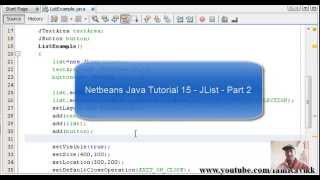 Java Swing Tutorial 15 - How to create a JList - Part 2