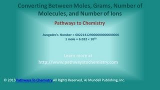 Convert between grams, moles, number of molecules, and number of ions