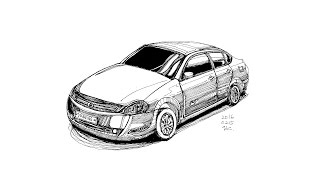 자동차 그리기 삼성 SM5 LE -How to Draw a Car Samsung motors Model 5 LE[더드로잉뮤지엄]