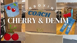 UNBOXING COACH CHERRY \u0026 DENIM Collection 🍒👖 || Robin Cookie