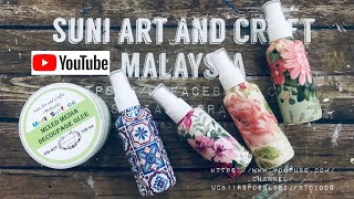 [YT32D] #DecoupageTutorial #蝶古巴特纸艺拼贴 《Hand Sanitizer Spray Bottle Decoupage》 《消毒洗手液喷雾瓶拼贴》21/09/2020