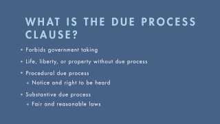 Constitutional Law tutorial: Introduction to the Due Process Clause | quimbee.com