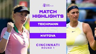 Jil Teichmann vs. Petra Kvitova | 2022 Cincinnati Round 1 | WTA Match Highlights