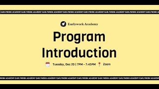 Earlywork Academy Program Introduction (Dec '22)