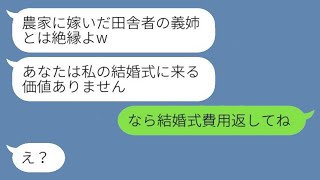 農家に嫁いだ私を貧乏だと思って結婚式に呼ばなかった弟の嫁。「田舎者の義姉とは縁を切るわｗ」→そのクズ女に私の正体を明かした時の反応が爆笑ものだったwww