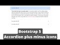 Bootstrap Accordion Icon Change (Plus Minus icons)