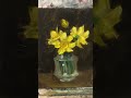 garden flowers narcissus daffodils floral still life oil painting